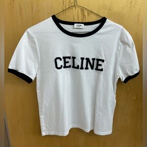 Celine Black and White Logo Tee Men’s size small